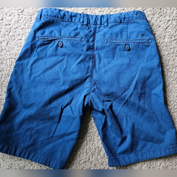 Blue Flat Front Shorts with Lightweight Design - Picture 8 of 8